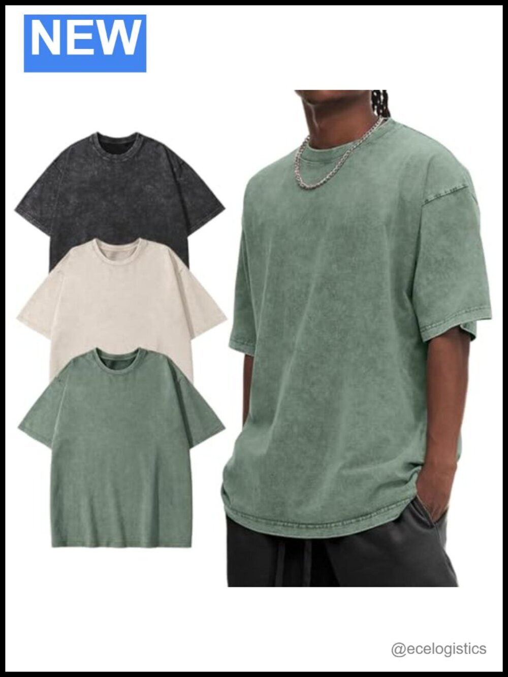 Heavyweight Cotton Vintage Streetwear Oversized T-Shirt 3-Pack